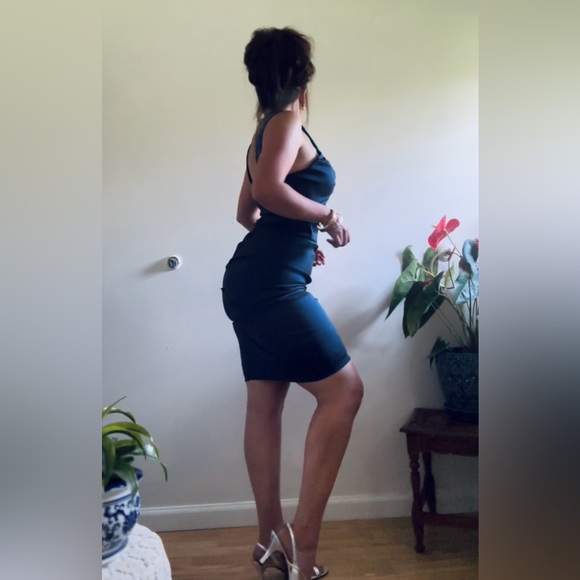 Vintage Betsy and Adam Mini Navy Blue Party Dress - Picture 5 of 7